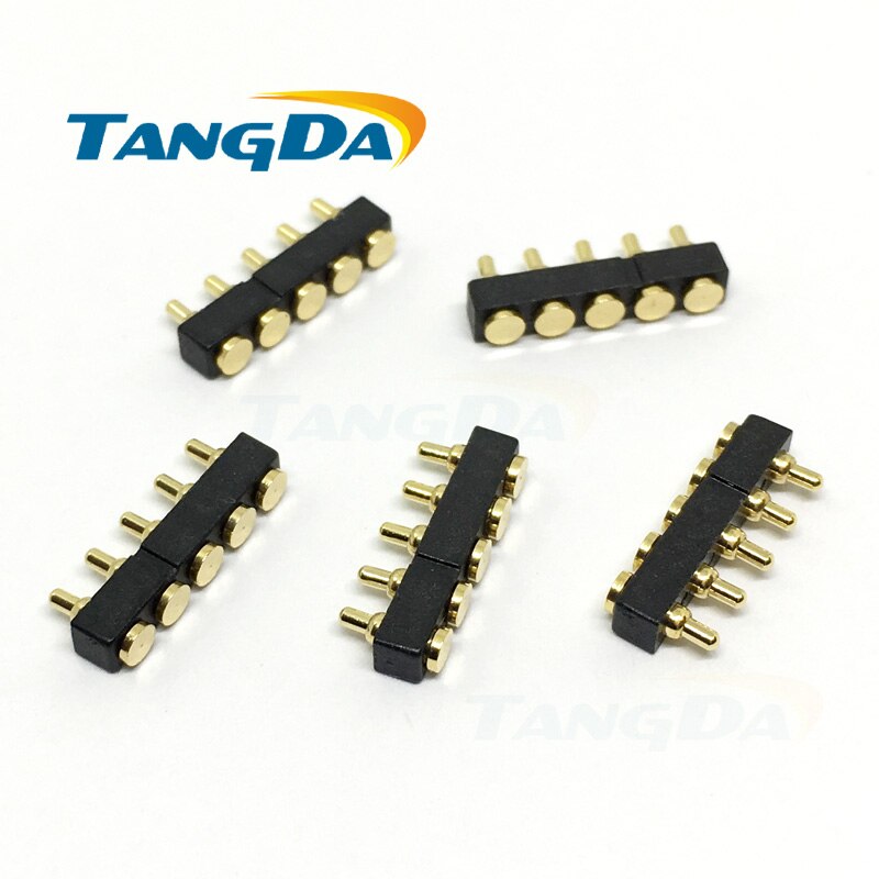 TANGDA 포고 핀 커넥터 5PIN 5 P SMT 골무 시험 피치: 2.5mm 2.5 pogopin 높이: 4 4.5 5 5.5 6 6.5 7 7.5 8 9 10 1.2A AG